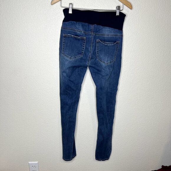 Blue Savvy Distressed Maternity Jegging Jeans Size Small - Picture 5 of 7
